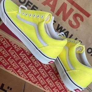 VANS★OLD SKOOL★NEON LEMON TONIC/TRUE WHITE Vans Old Skool Neon Lemon Tonic True White Casual Skate